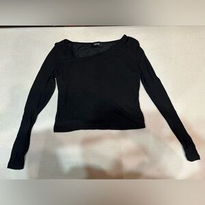 (L) Cider Elegant Black Long Sleeve Tee